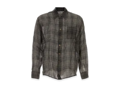OUR LEGACY Embroidered Linen Oversize Shirt "Checked"