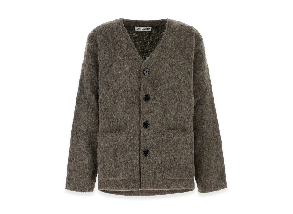 OUR LEGACY Wool Blend Oversize Cardigan "Mud/Brown"