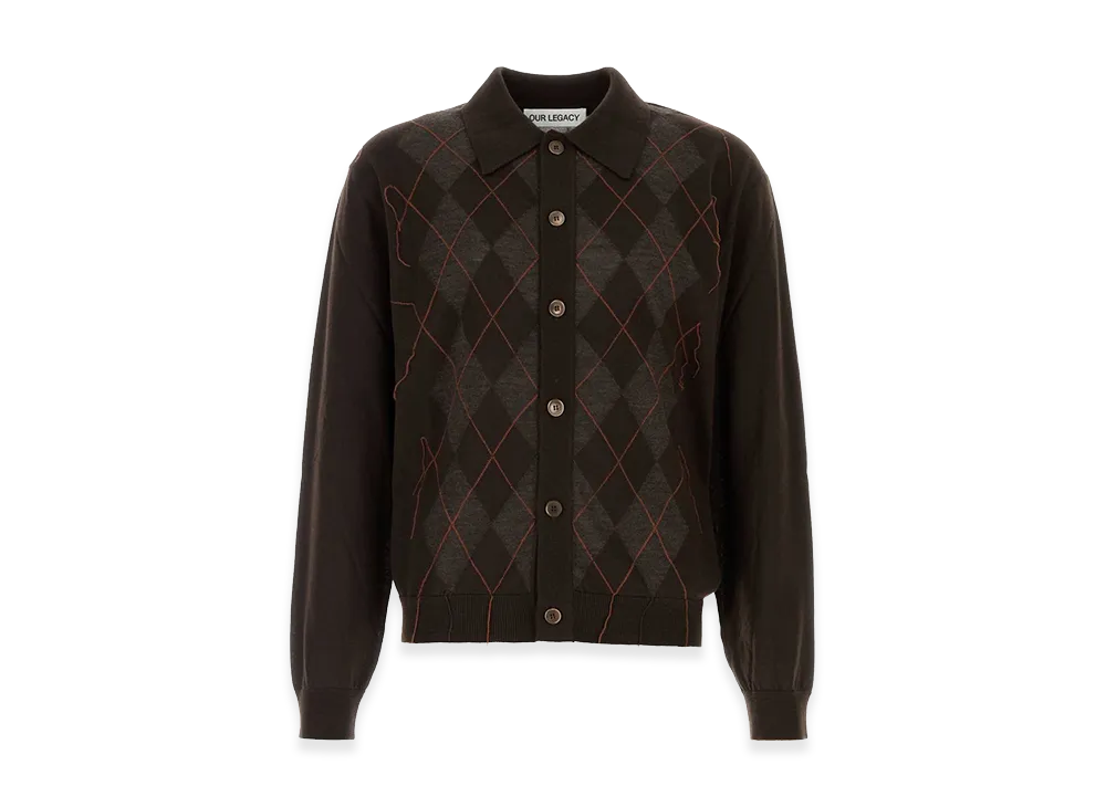 OUR LEGACY Wool Evening Cardigan "Chocolate/Brown"