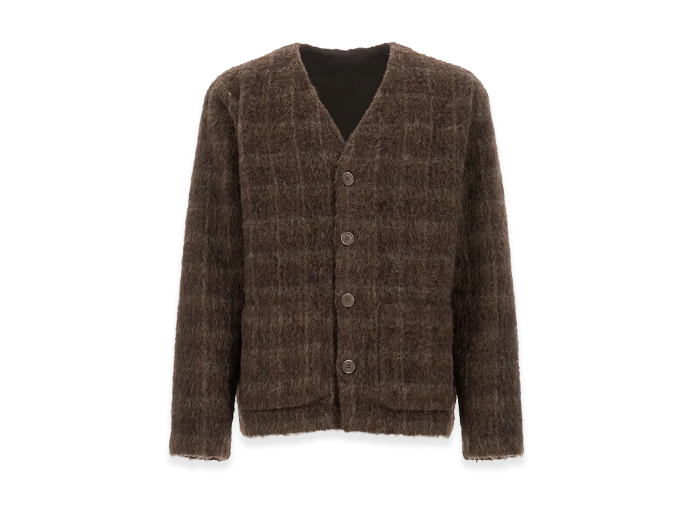 OUR LEGACY Cardigan "Dorf Check" "Brown"