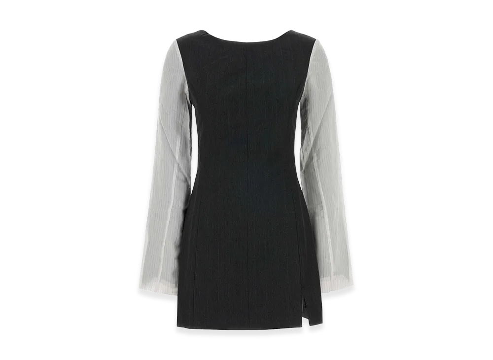 OUR LEGACY Women's Embroidered Twill Mini Dress "Checked"