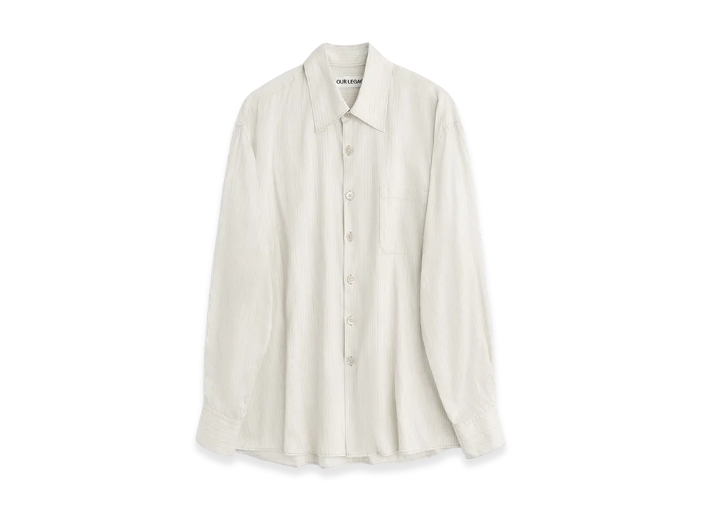 OUR LEGACY Above Shirt "Faded Bone Windstripe Lyocell"