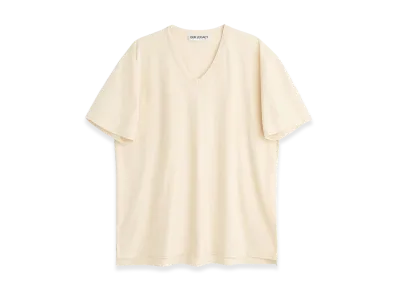 OUR LEGACY Gorge V-Neck "Cream High Twist Jersey"