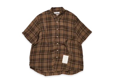 OUR LEGACY Work Shop Shortsleeve Work Shirt "Sand Check"