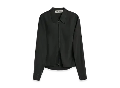 OUR LEGACY Women's Slim Zip Shirt "Lacquer Black Mirror Tencel"