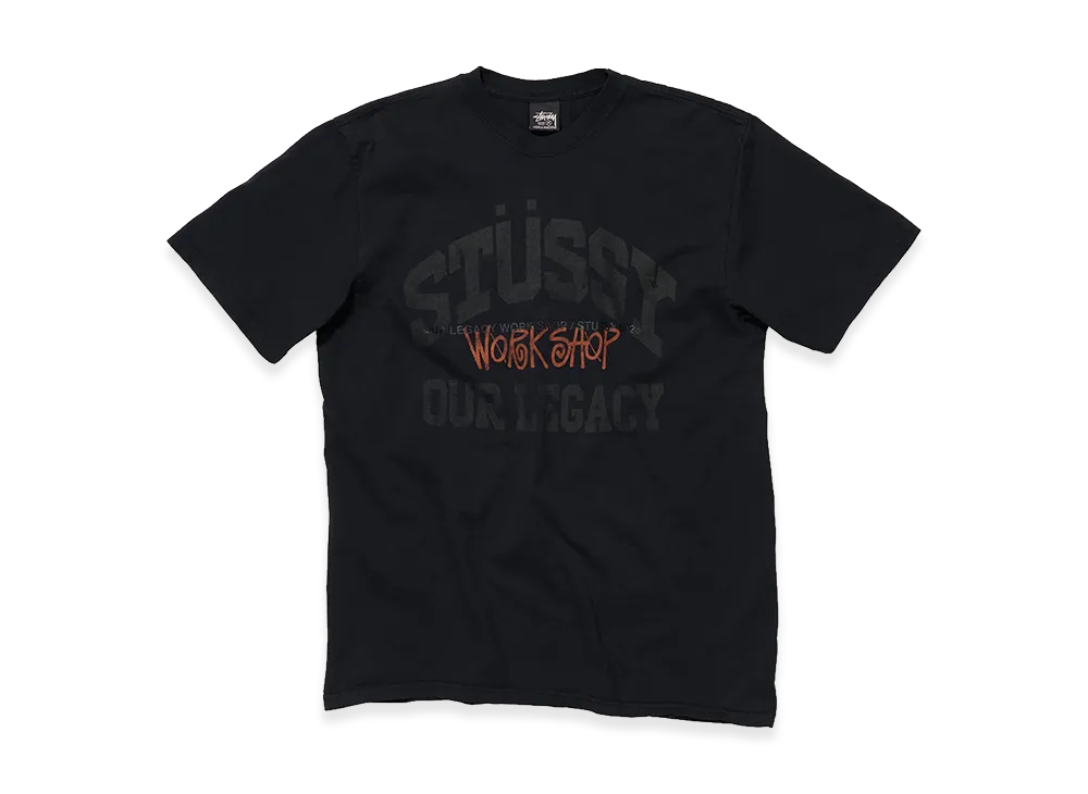 OUR LEGACY Work Shop x Stussy OL Collegiate Pig. Dyed Tee "Peach OD Black"