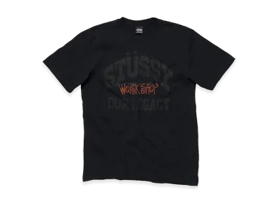 OUR LEGACY Work Shop x Stussy OL Collegiate Pig. Dyed Tee "Peach OD Black"