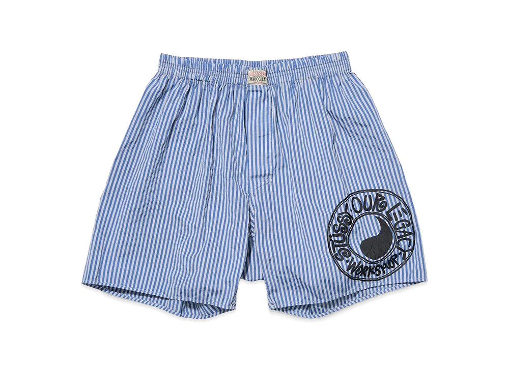 OUR LEGACY Work Shop x Stussy Boxer Short "Blue Stripe OD Black"