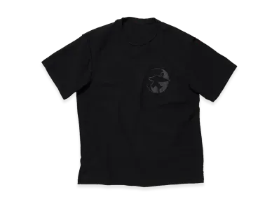OUR LEGACY Work Shop x Stussy OL Badge Pig. Dyed Tee "Overdyed Black"