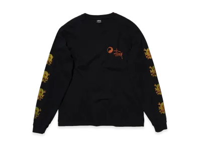 OUR LEGACY Work Shop x Stussy OL Skull Pig. Dyed Ls Tee "Overdyed Black"