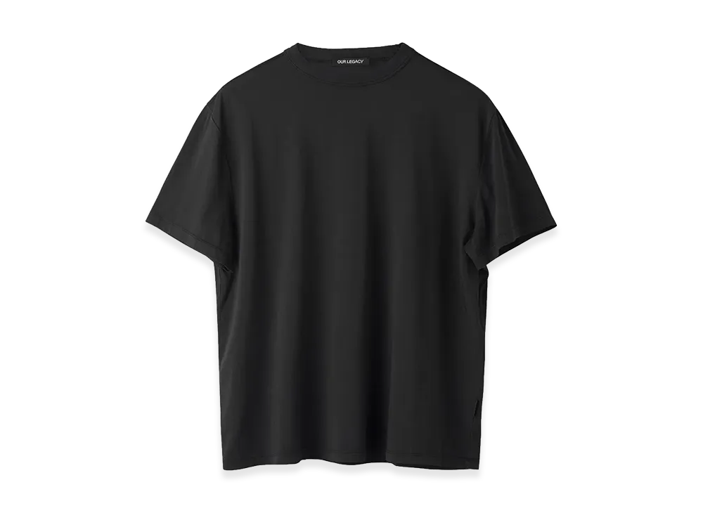 OUR LEGACY S/S Plain Crewneck Cotton T-Shirt "Black"