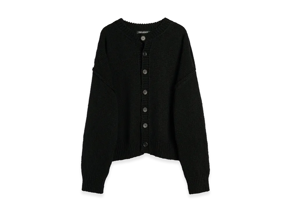 OUR LEGACY Pitch Cardigan "Slub Twisted Black Wool"