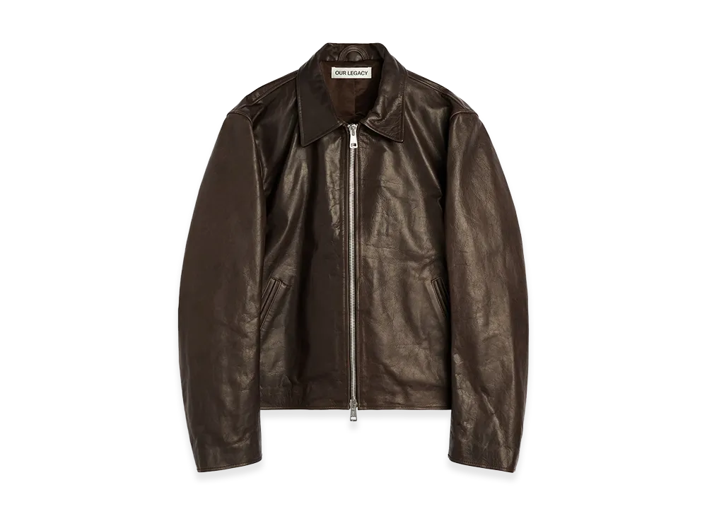 OUR LEGACY Mini Jacket "Matted Brown Waxed Bovine"