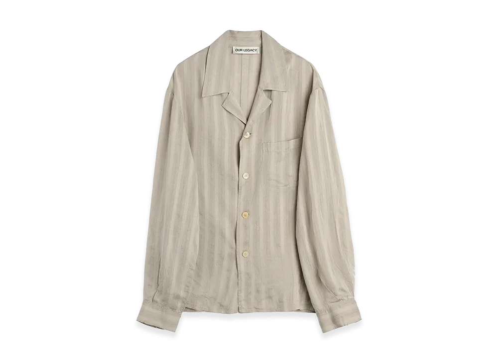 OUR LEGACY Private Shirt "Quiet Greige Stripe Mist Weave"