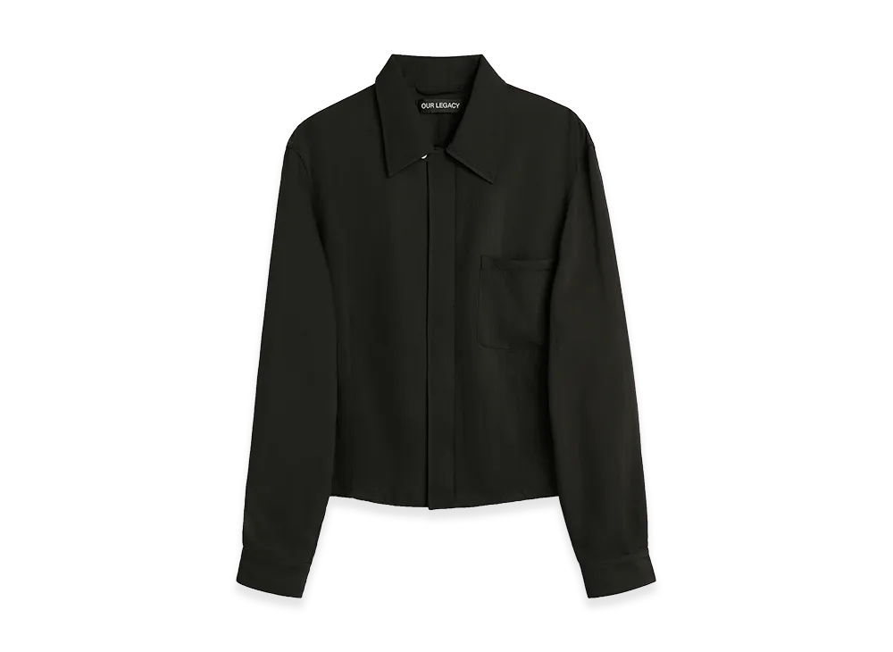 OUR LEGACY Sift Zip Shirt "Ashen Black Warmth Viscose"