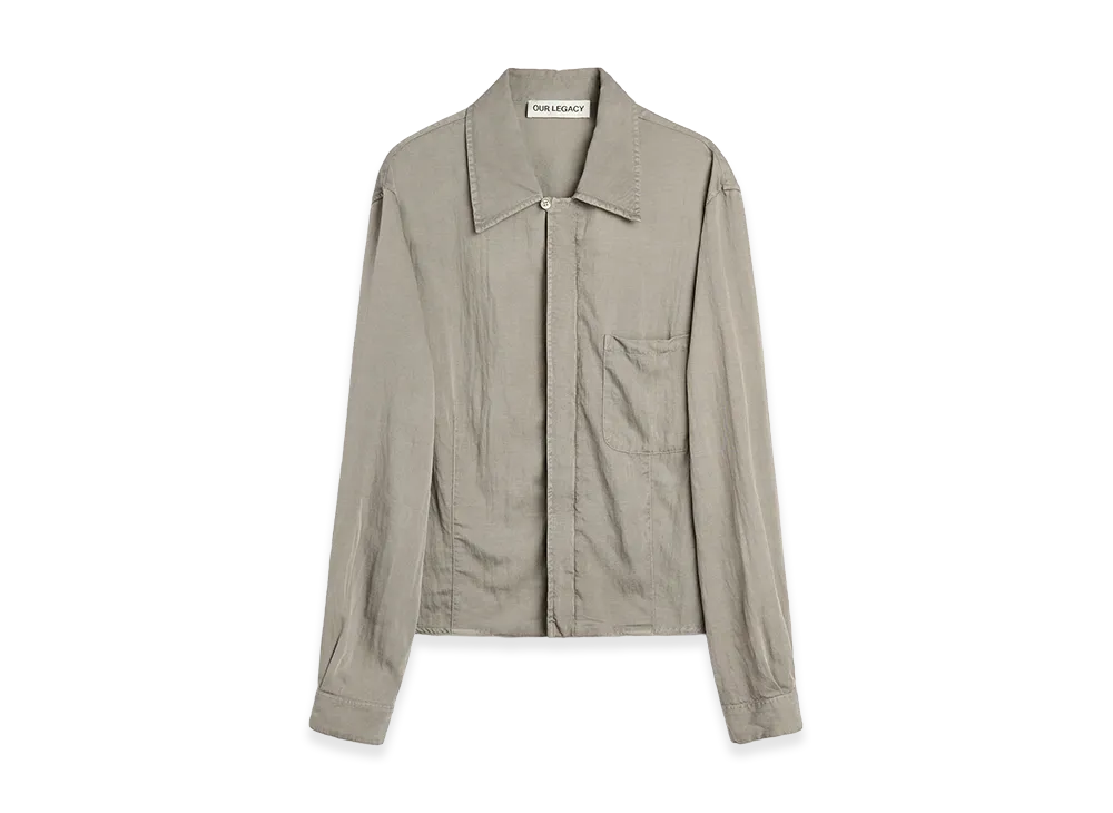 OUR LEGACY Sift Zip Shirt "Warm Gravel Warmth Viscose"