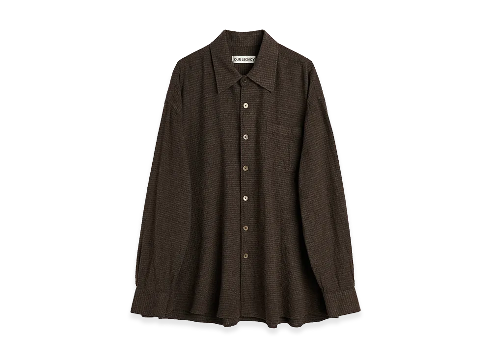 OUR LEGACY Borrowed Shirt "Truffle Check Grid Cloth"