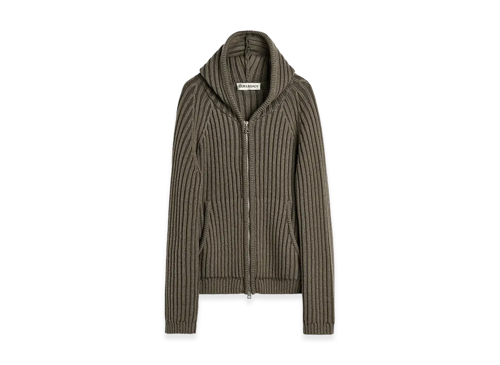 OUR LEGACY Level Hood "Sage Stripe Dry Merino Wool"