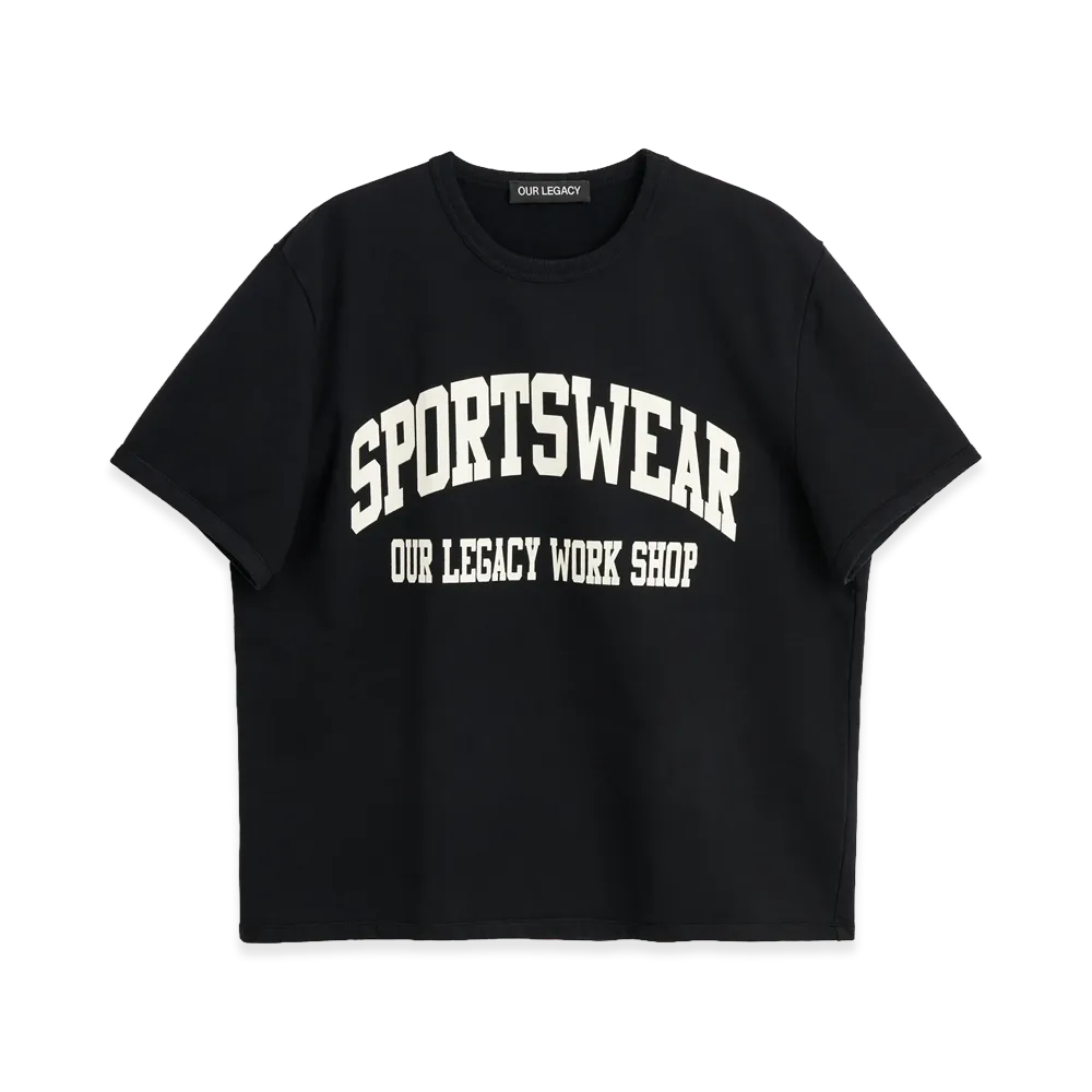OUR LEGACY Work Shop Heavy Sports Tee "Overdyed Black"