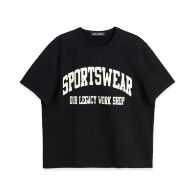 OUR LEGACY Work Shop Heavy Sports Tee "Overdyed Black"