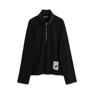 OUR LEGACY Work Shop Sports Half Zip "Black Tech Terry"