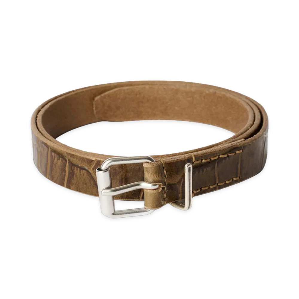 OUR LEGACY Hook Belt "Gator Green"
