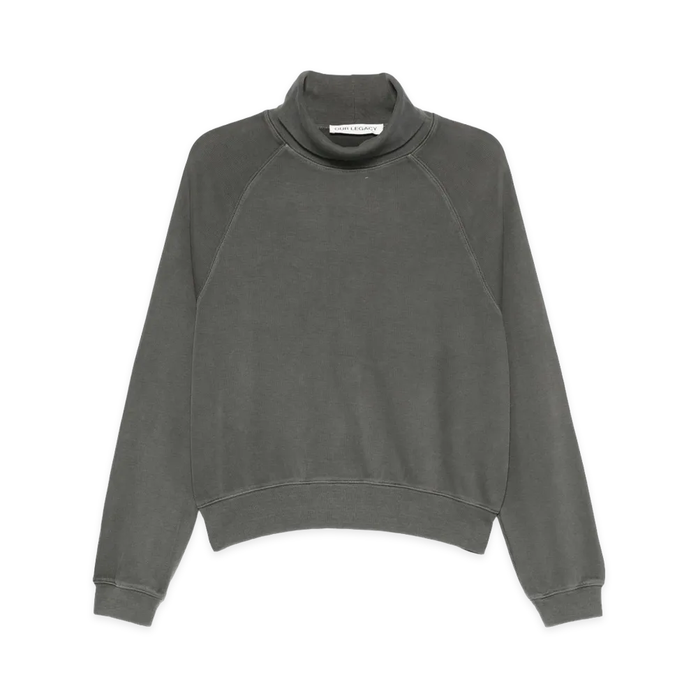 OUR LEGACY Scholar Rollneck Sweatshirt "Worn Black"