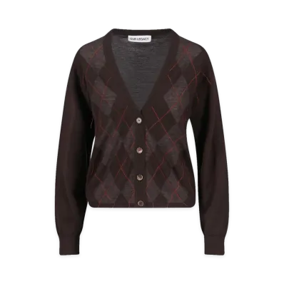 OUR LEGACY Women's Ivy Cardigan "Pub Argyle"