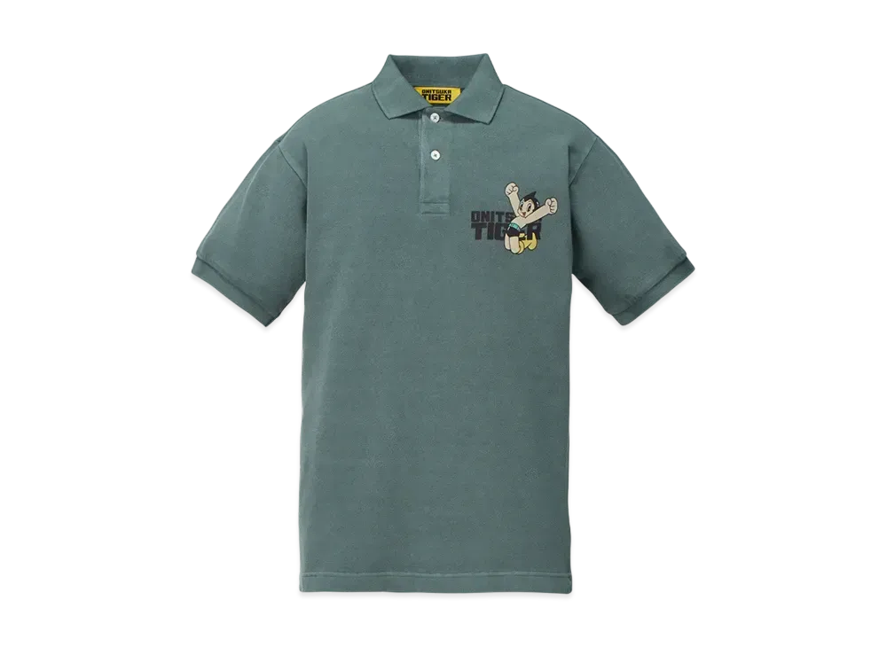 Onitsuka Tiger x Astroboy Washed Polo Shirt "Blue Grey"