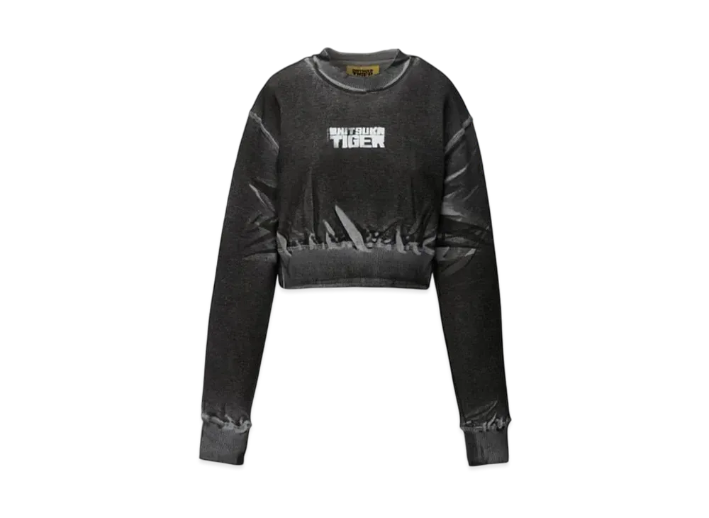 Onitsuka Tiger DENIVITA Women's Printed Sweat Top "Heather Grey/Black"