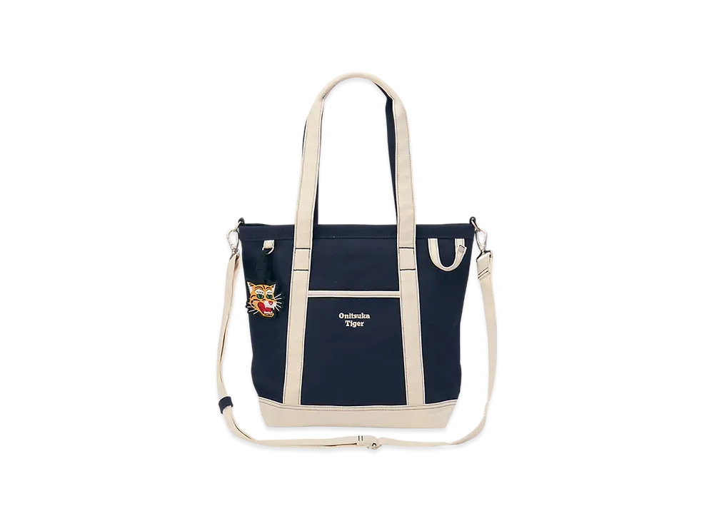 Onitsuka Tiger Small Canvas Tote Bag "Navy/OffWhite"