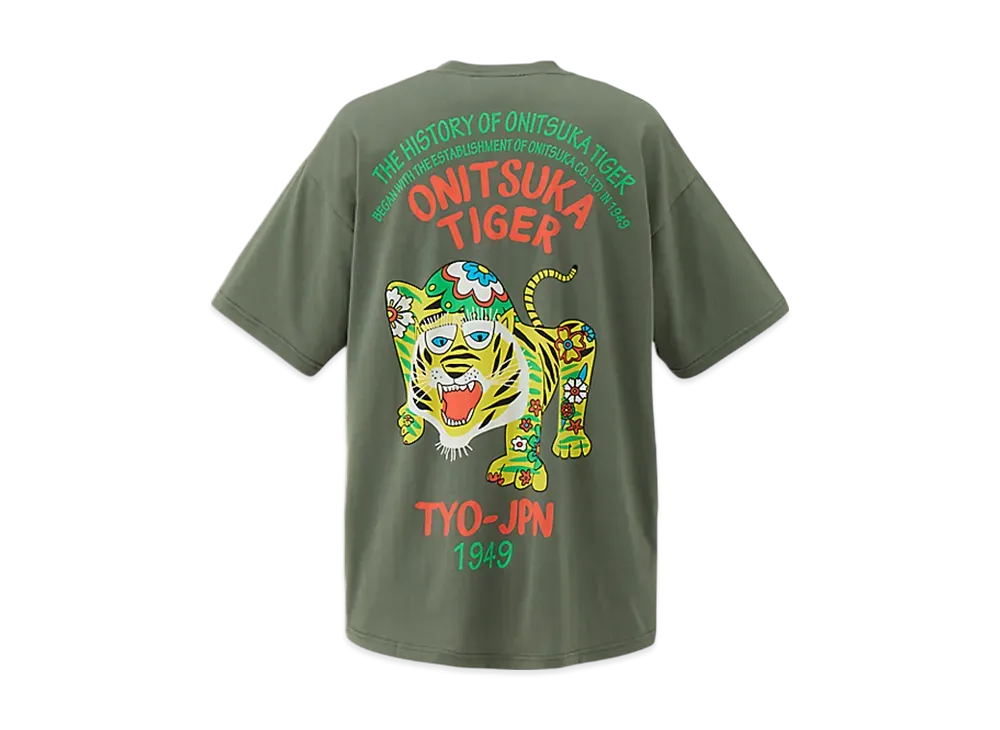 Onitsuka Tiger Oversized Graphic Tee "Khaki/Orange"