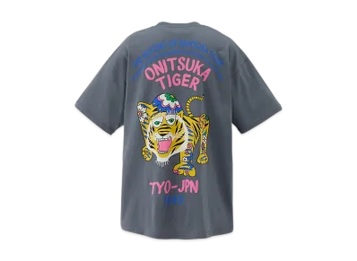 Onitsuka Tiger Oversized Graphic Tee "BlueGrey/Pink"