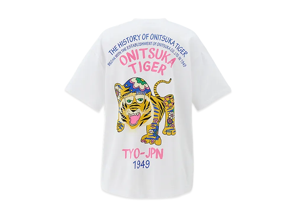 Onitsuka Tiger Oversized Graphic Tee "White/Pink"