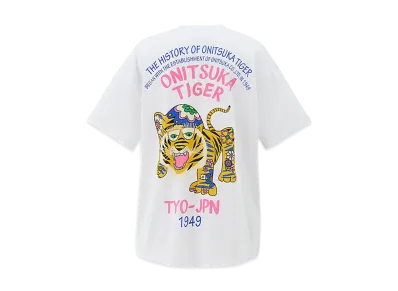 Onitsuka Tiger Oversized Graphic Tee "White/Pink"