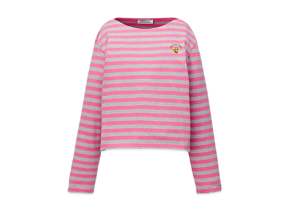 Onitsuka Tiger Women'S Long Sleeved Tee "HeatherGrey/Pink"