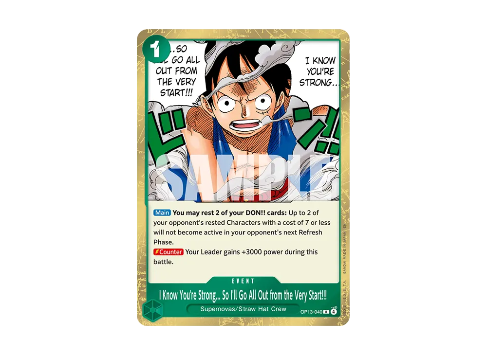 強ェとわかってんだから... 始めから全開だ!!! R [OP13-040]【英語版】(ブースターパック「受け継がれる意志」)