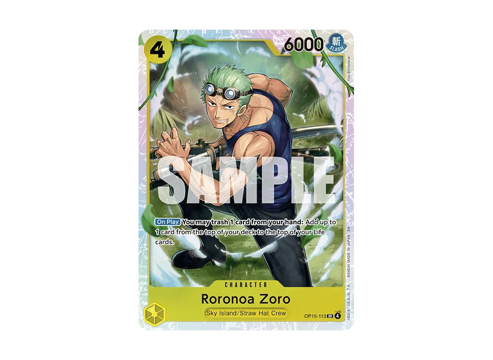 ワンピースカード ロロノア・ゾロ SR OP15-113 3枚 ロロノア・ゾロ パラレル OP15-113 SR｜ワンピースカードシングル