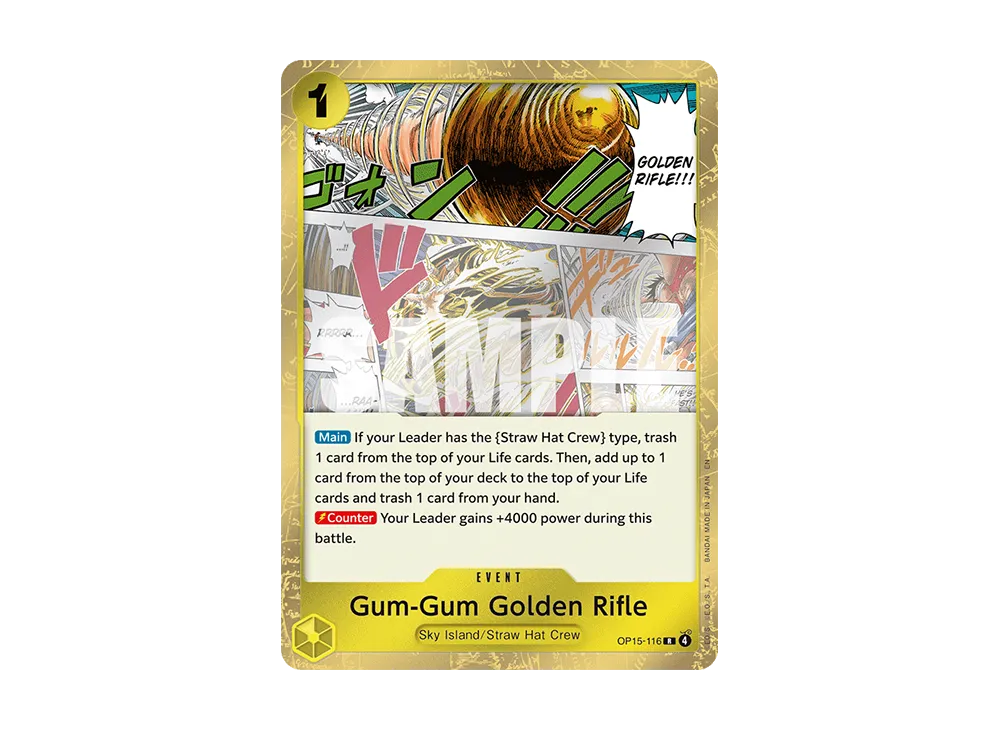 神の島の冒険 全色 R 以下 ALL 4コン ゴムゴムの黄金回転弾のみ2枚 OPC-EN-TCG-2026-03-16-OP15-116