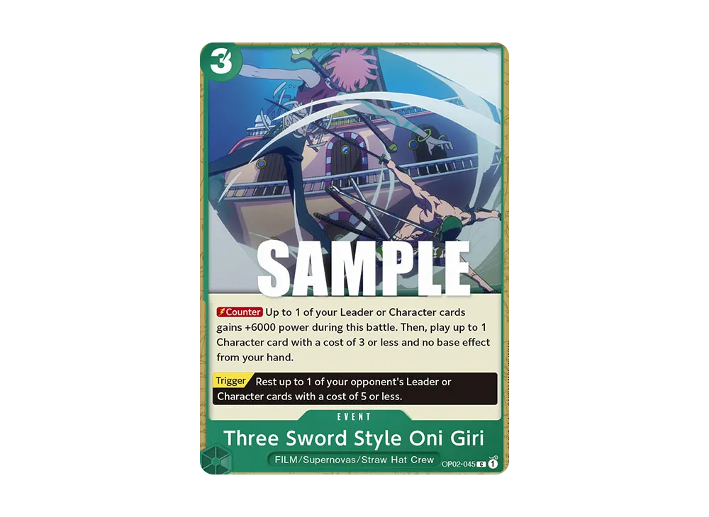 三刀流 鬼斬り C [OP02-045]【英語版】(ブースターパック「頂上決戦」)