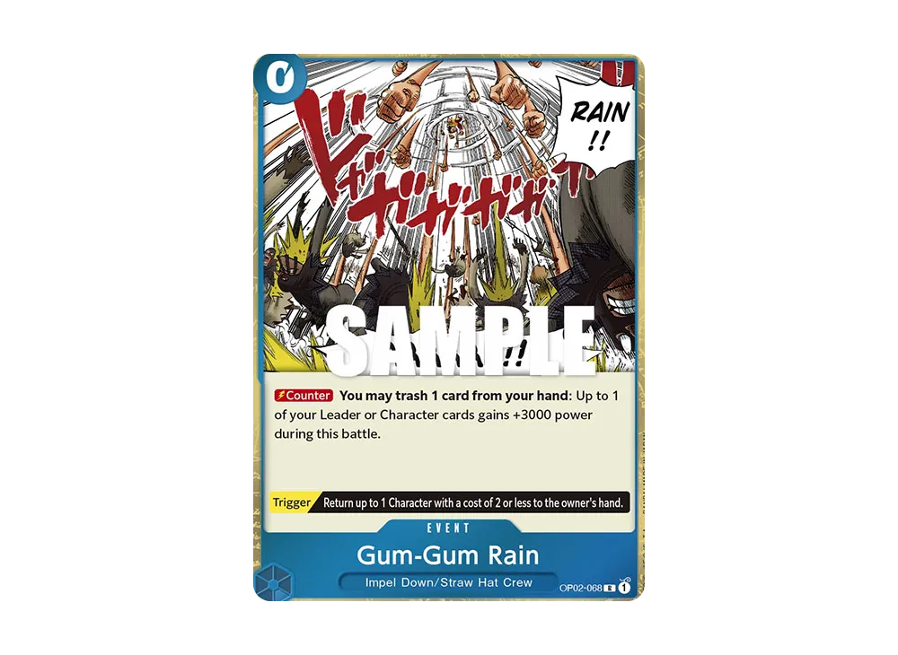 ゴムゴムの雨 R [OP02-068]【英語版】(ブースターパック「頂上決戦」)