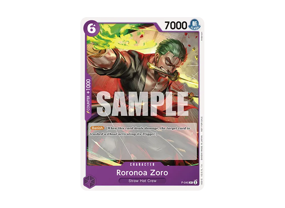 羅羅諾亞·索隆 P [P-045]【英文版】(宣傳卡「OP‐06 プレリリース トーナメント」)