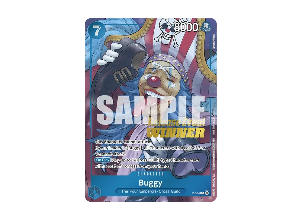 バギー：Silver Foil + Gold Stamp P [P-084]【英語版】(プロモーションカード「OP‐10 リリース イベント」)