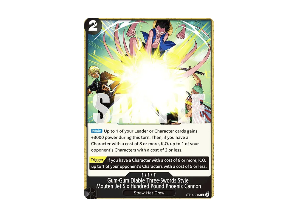 ゴムゴムの悪魔風三刀流羊肉JET六百煩悩攻城砲 C [ST14-015]【英文版】(起始牌組「3D2Y」)