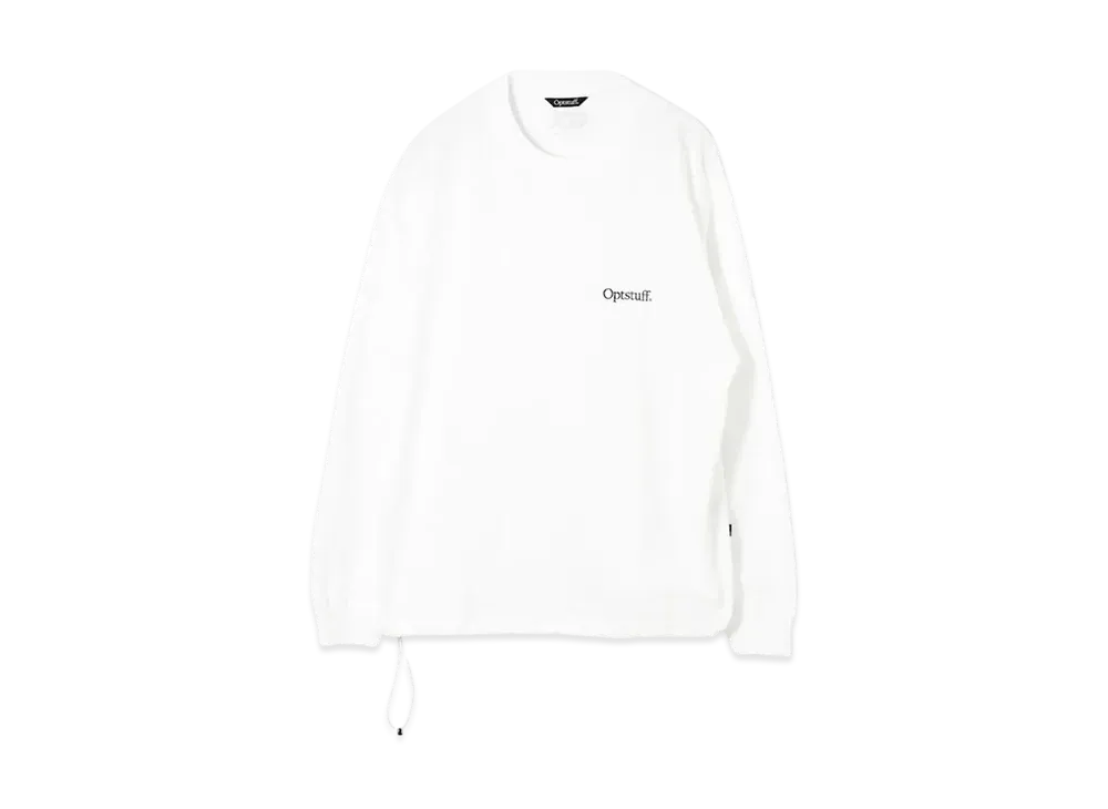 Optstuff Drawstring Long Sleeve T-Shirt "Heather White"