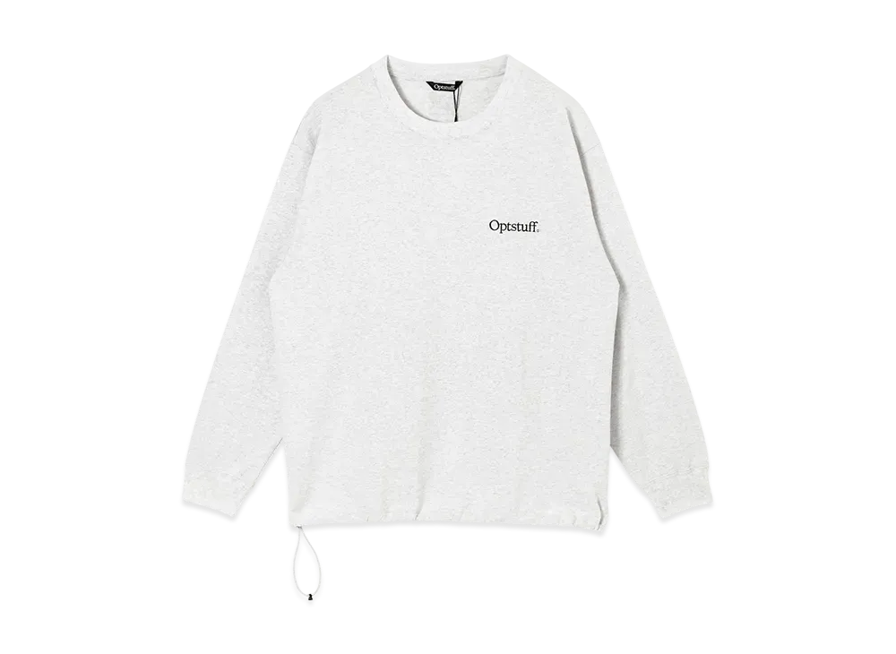 オプトスタフ ドロウストリング 長袖Tシャツ "アッシュグレー"