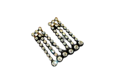 MARNI Women's 3-Line Crystal Earrings "Black"