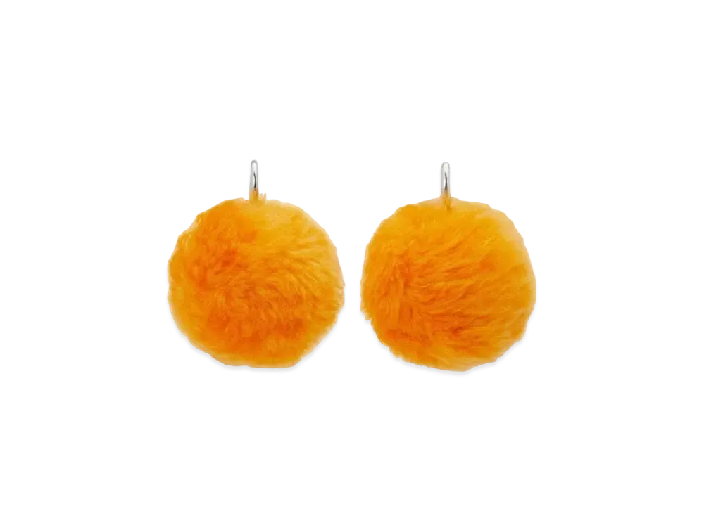 Marni Fluffy Pom-Pom Earrings "Orange"