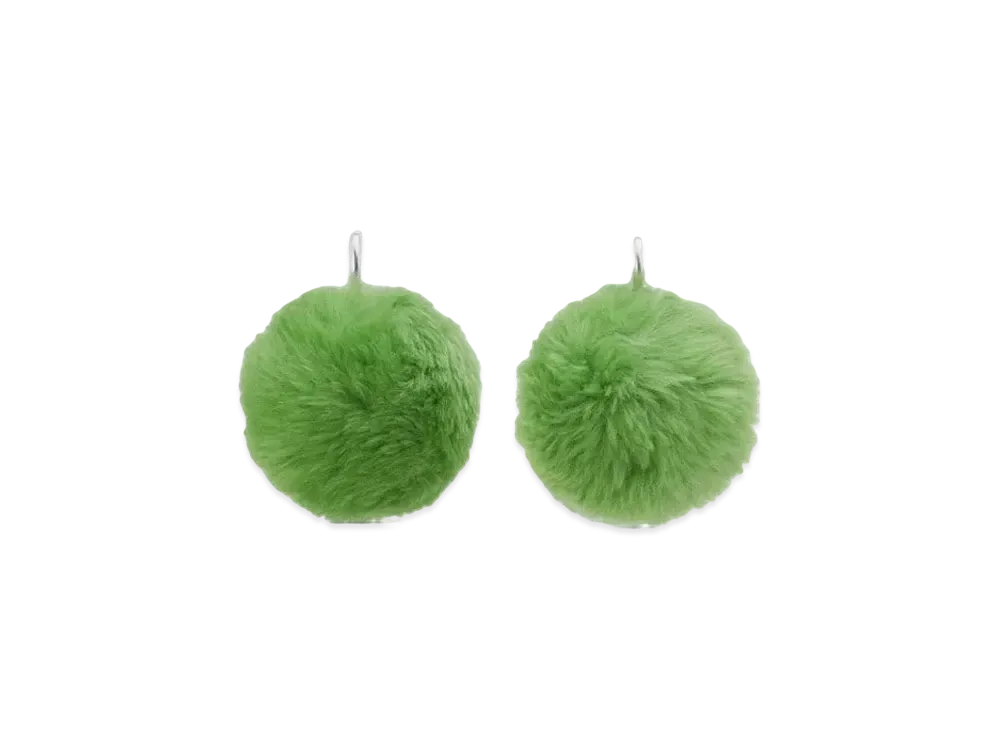 Marni Fluffy Pom-Pom Earrings "Grass"