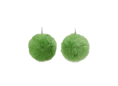 Marni Fluffy Pom-Pom Earrings "Grass"